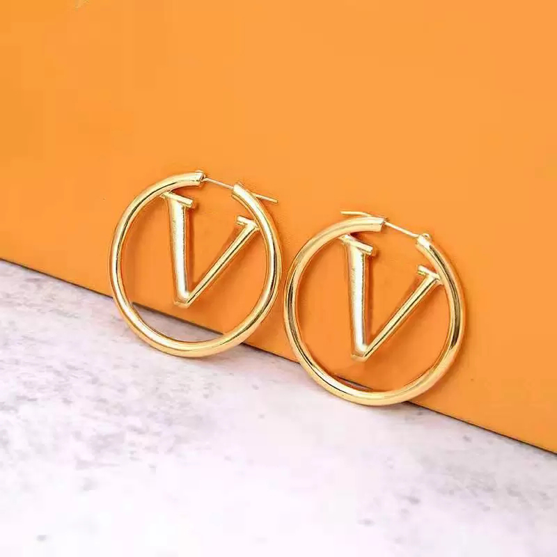 Fashion hoop earrings for women luxury earring gold huggie circle jewelry stainless steel ladies wedding party engagement gifts girls lover jewel-image-773551074