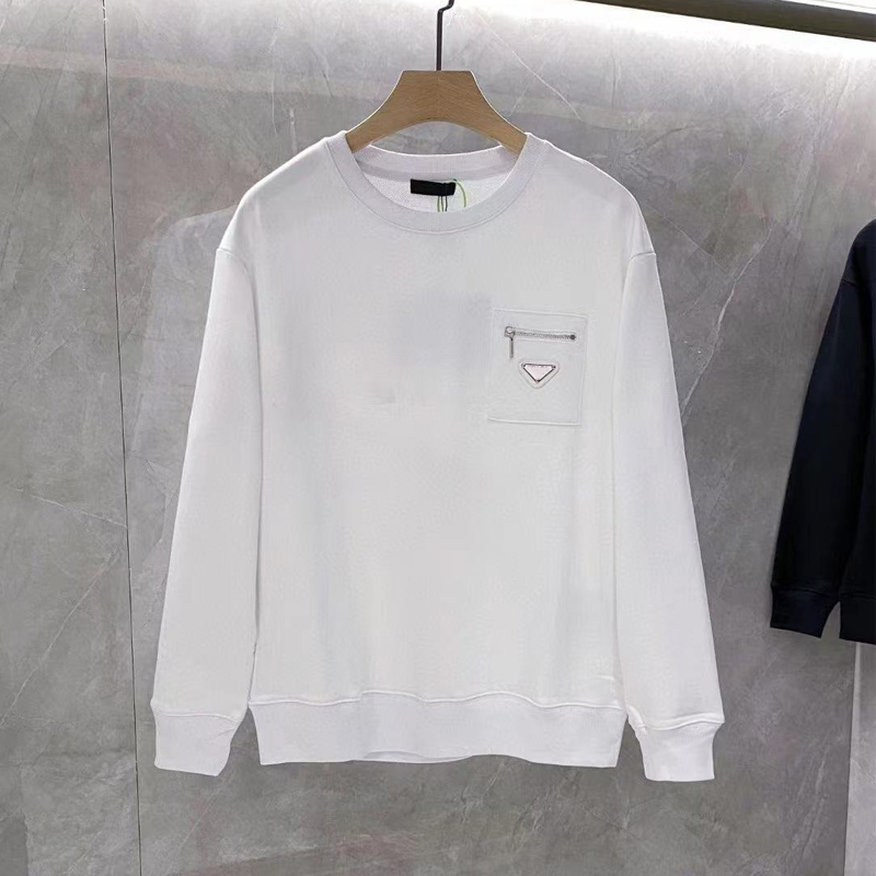 Autumn and winter High Quality sweatshirt crew neck Mens Designer White Pullovers Casual Fashion Couples Long Sleeves Pocket zipper Sweatshirts Hip