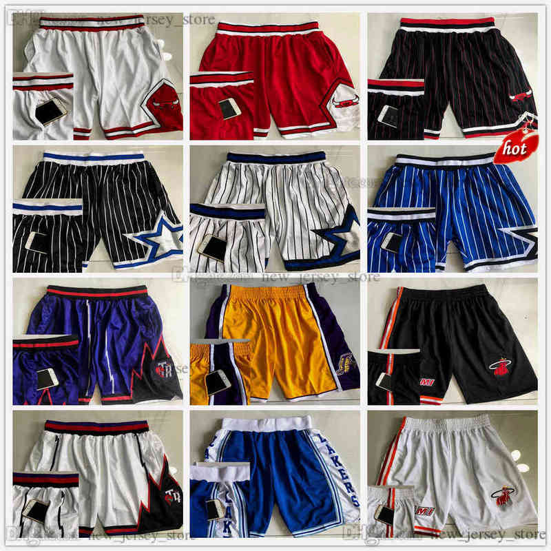 Real Stitched Mitchell and Ness Basketball Tow Pocket Shorts Top Quality Authentic Retro With Pockets Baskeball Short Black White Blue