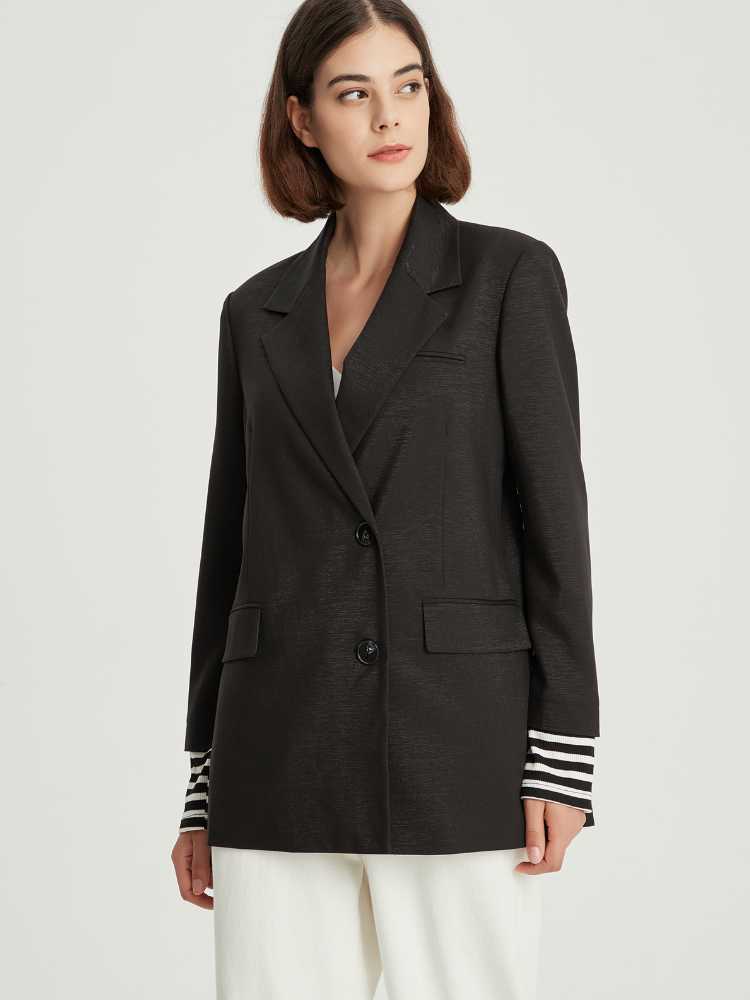 

Women's Suits & Blazers Cathiewood For Women Elegant Stylish Black Striped Button Military Blazer Ladies Double-breasted Oversize Suit Jacke