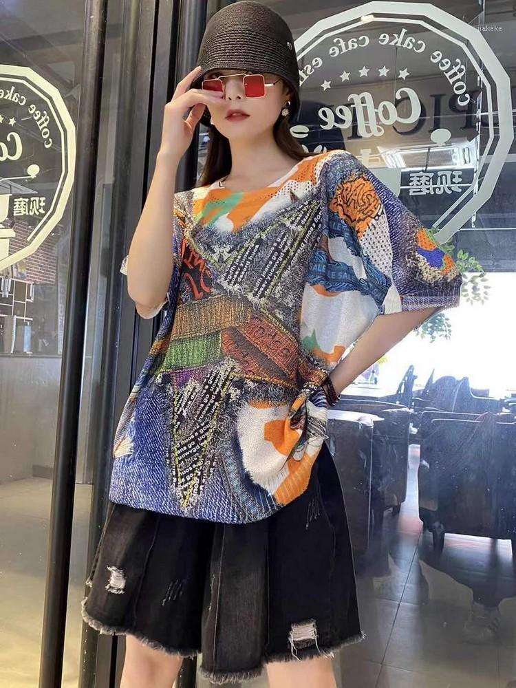 

Women' Sweaters Black Punk Goth Streetwear Gothic Clothes Hollow Out Graffiti Tops Women 2022 Short Sleeve Kawaii Sweater Clothing, Multi