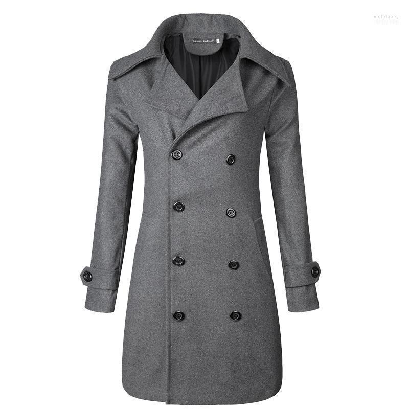 

Men's Wool & Blends 2022 Winter Coat Men Leisure Long Sections Woolen Coats Casual Fashion Jackets/Casual Overcoat F826081 Viol22, Black