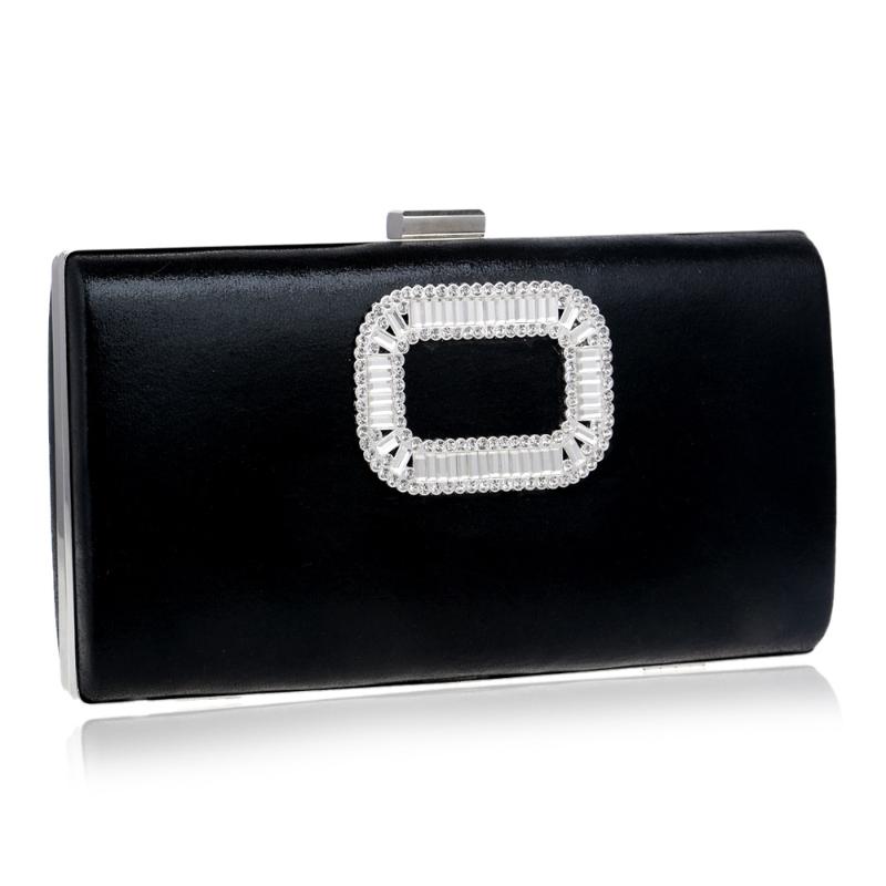 

Evening Bags Fashion Women Clutches Pu Diamonds Small Rhinestones Chain Shoulder Party Wedding Handbags For Female YM1176Evening, Black