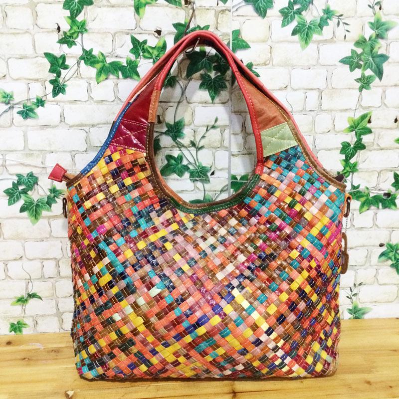

Evening Bags Women's Korean-Style Hand-Woven Leather HandbagEvening, Multicolor