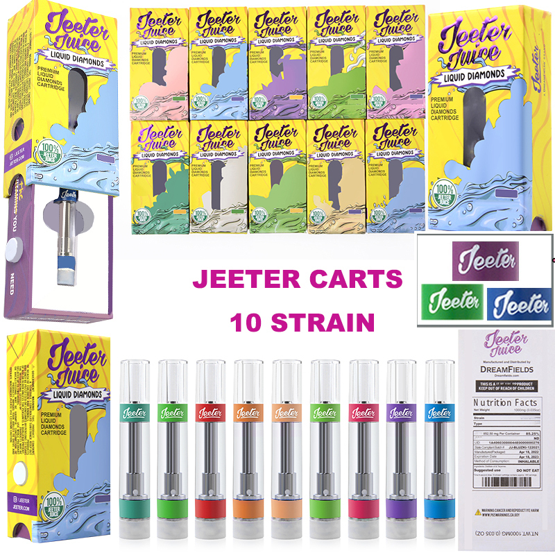 

Jeeter juice empty carts cartridge with packages 0.8ml 1ml Pyrex Atomizer electronic cigarette vape cart 510 thread glass cartridges vaporizer vapor atomizers
