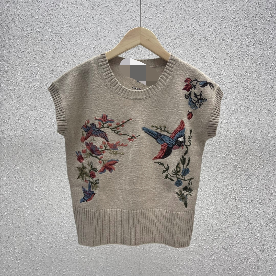 

611 2022 Milan Runway Spring Summer Brand Same Style Sleeveless Women' Crew Neck High Quality Womens meiyi, Customize