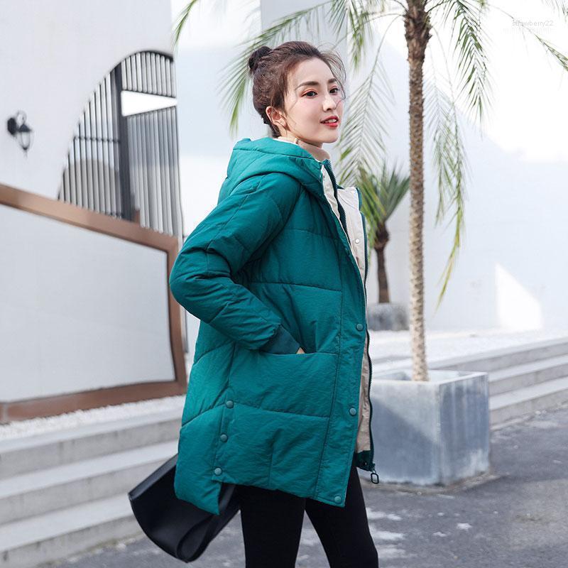 

Women's Down & Parkas Causal Design Winter Jacket Women Warm Hooded Parka Coat Female Short Front And Long Back Cotton Padded Jacket1 Stra22, Beige