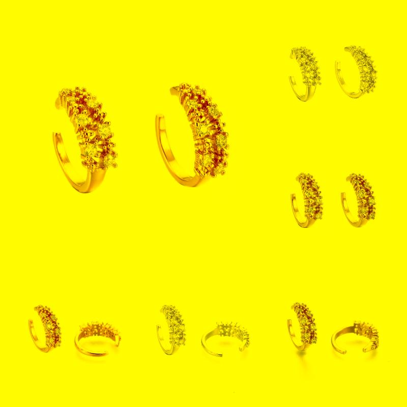 

Clip-on & Screw Back Kissitty 3 Style Brass Micro Pave Clear Cubic Zirconia Cuff Earrings For Women Non-Piercing Jewelry Findings GiftClip-o