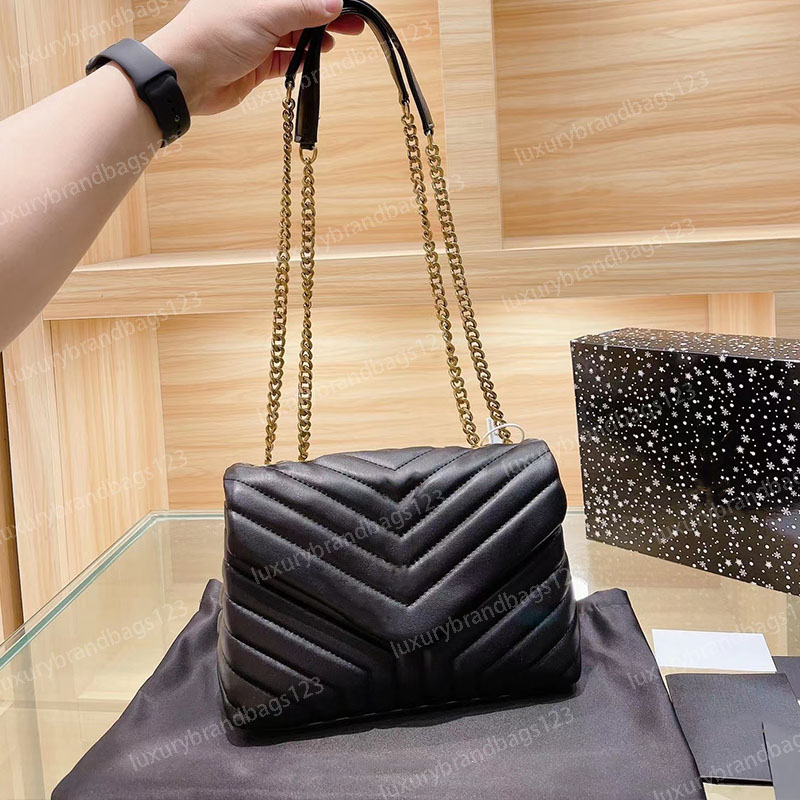 

Designer bags Women Purse SUNSET High Quality Chain Shoulder LOULOU Handbag Genuine Leather Fashion Crossbody bag Messenger luxuries designers ENVELOPE bags WOC, With box