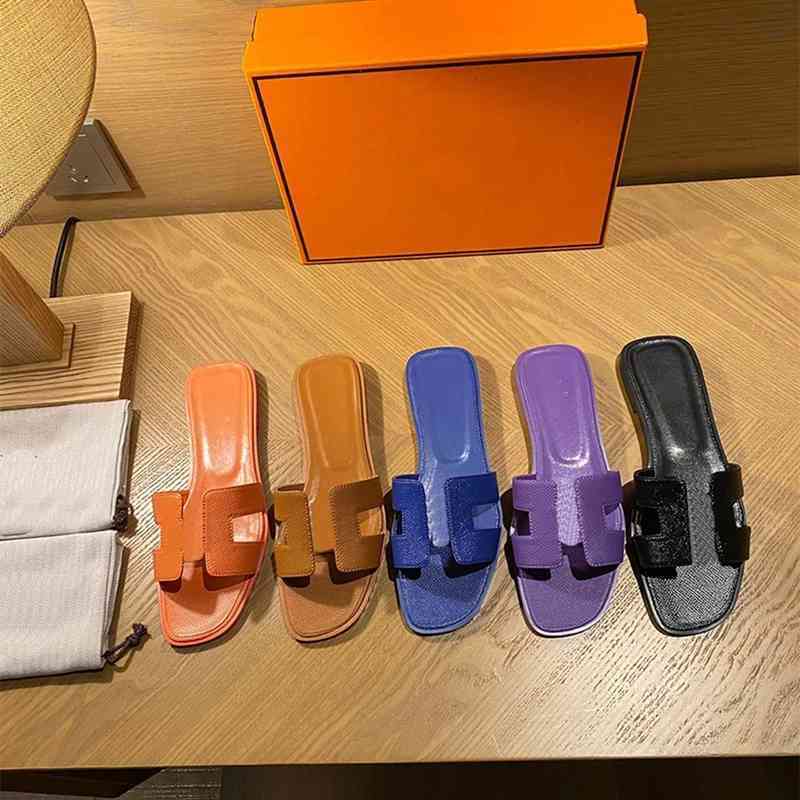 

Luxury H designer slippers herme Wholesale Womens Designer Slides Sandals Summer Classic Brand Beach Cork Slipper Casual sandal Double Buckle Clogs S