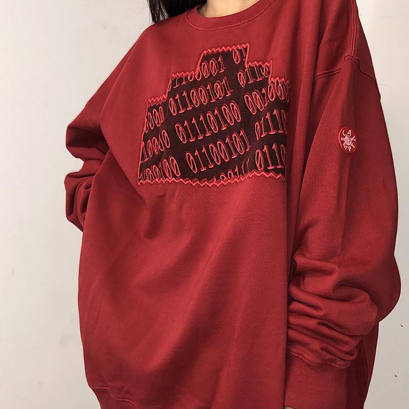 

Women's Hoodies & Sweatshirts Women Japanese Pullovers Loose Long Sleeve Embroidery Fashion Female Spring Autumn Casual Y2k ClothesWomen's, Red