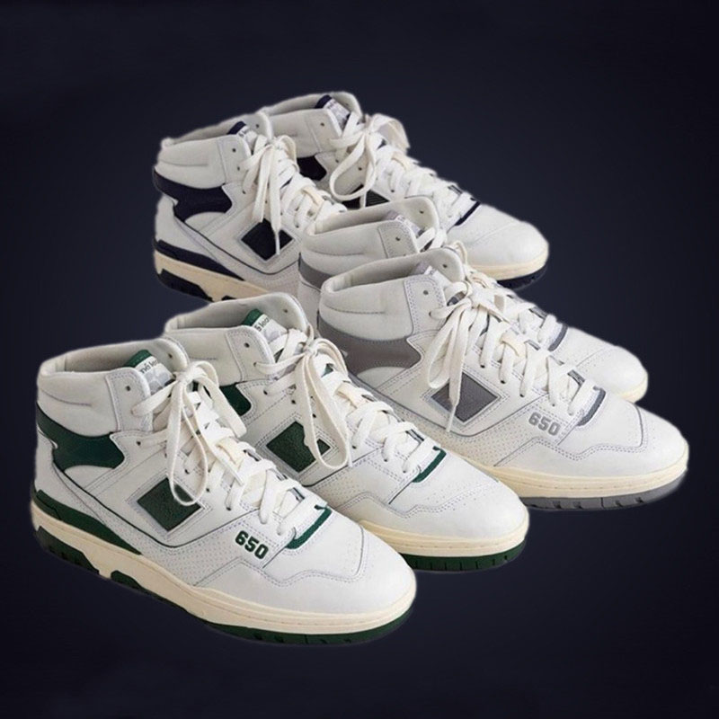 

New 650R BB650 Designer 650 Skate Shoes Aime Leon Dore White Grey Green Navy Red Men Sports Sneakers 40-45, With box
