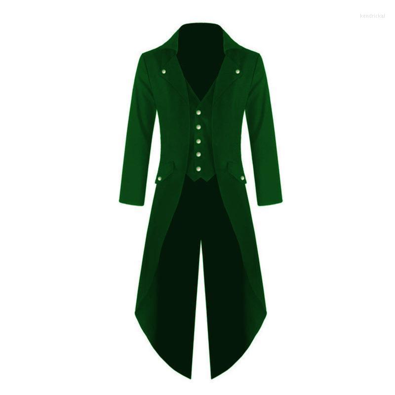 

Men' Trench Coats Vintage Men Slim Steampunk Tailcoat Male Long Windbreaker Plus Size 4XL Mens Single Breasted Gothic Coat X9106 Kend22, Black