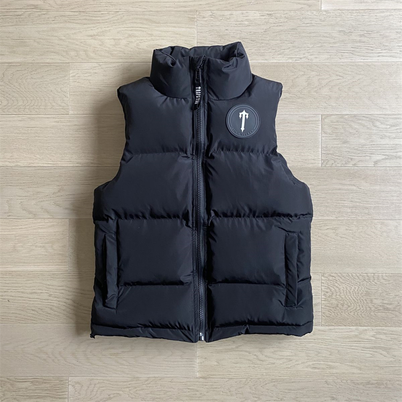 

Men Sleeveless Tops Trapstar Jackets vest T Badge Gilet Quality Cotton Embroidery Women Short Suits High Street Warm Clothing, Black