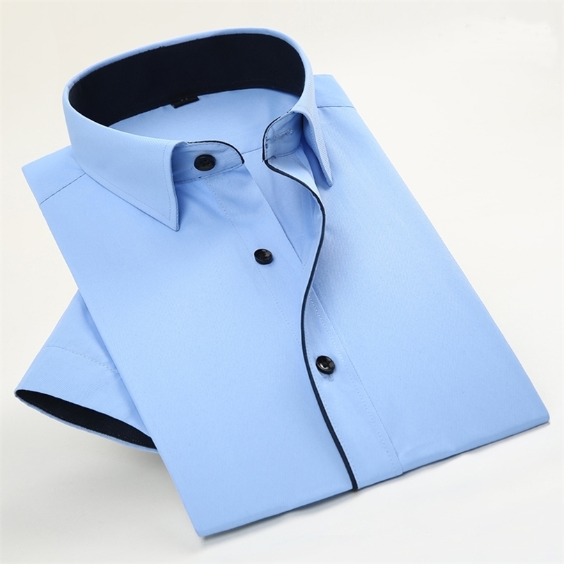 

New Arrival Brand Men's Twill Short Sleeve Dress Shirts Business Formal Shirts For Men Fashion Clothes 201124, 16230