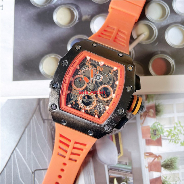 Law Women Silice Gel Strap 6 broches 2022 Brand de mode Quartz Automatique regarde la montre-bracelet squelette imperméable pour hommes avec