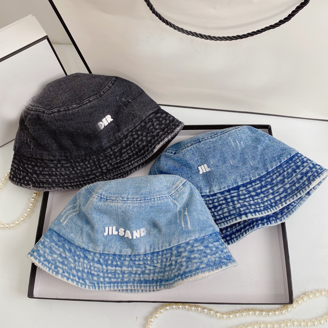 

Small Brim Bucket Hat Street Tide Brand Denim Cowboy Man Hat Frigid Style High Fashion, Blue