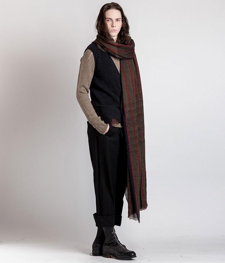 

Men's Pants Clothing GD Hair Stylist Fashion Catwalk Linen Loose Ventilation Casual Trousers Plus Size Costumes, Black