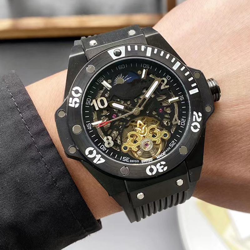 

Classic hollow men's leisure watch multifunctional outdoor sport waterproof leisure business AAAAA class, Black