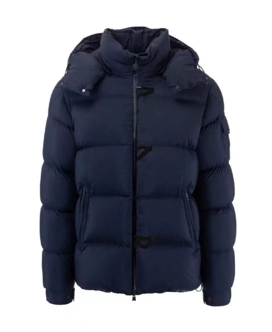 

Monclair 00124 Designer jackets mens down monclair autumn and winter high quality zipper letter printing back stitching puffer jacket, Black