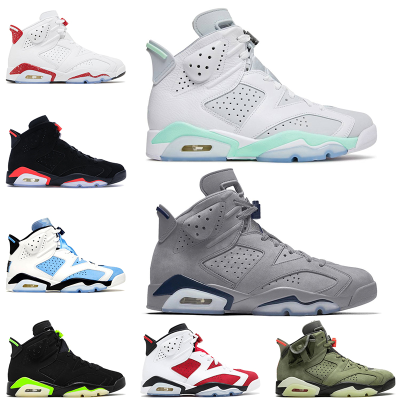 

6s Basketball Shoes Jumpman 6 Women Mens Trainers Mint Foam Georgetown UNC Red Oreo 2022 Bordeaux Cactus Jack British Khaki Hare Midnight Navy Hare Sports Sneakers, C50 cactus jack 40-47