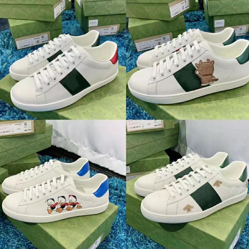

Italian designer gg casual guccis shoes leather embroidery breathable sweat-absorbent black men's Tiger Chaussures guccy ladies outdoor walking sneakers, Gold