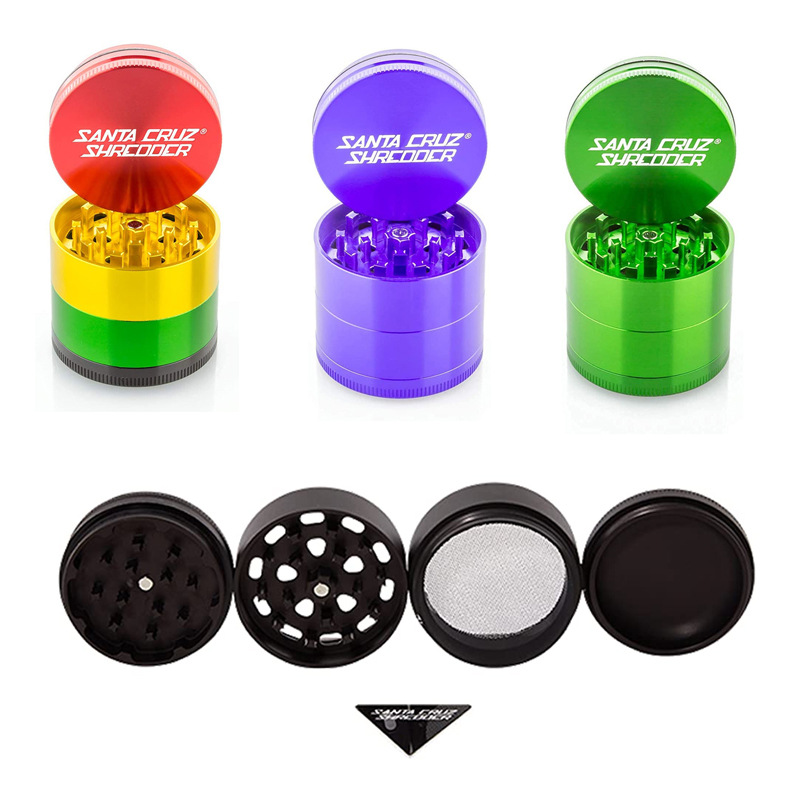 

smoking 50mm 4layer SANTA CRUZ Brand tobacco grinder aluminum cnc herb grinder for water glass bong
