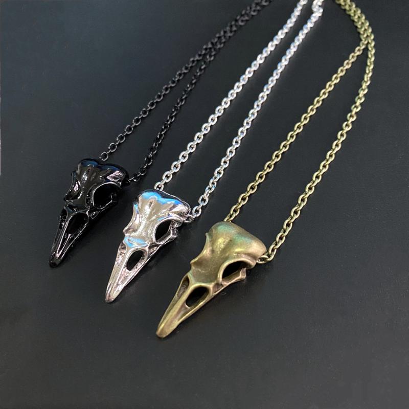 

Pendant Necklaces 3PCS/Set Fashion Witch Crow Raven Skull Necklace Gothic Wicca Elven Nature Pagan Steampunk Witchy Thing GiftPendant