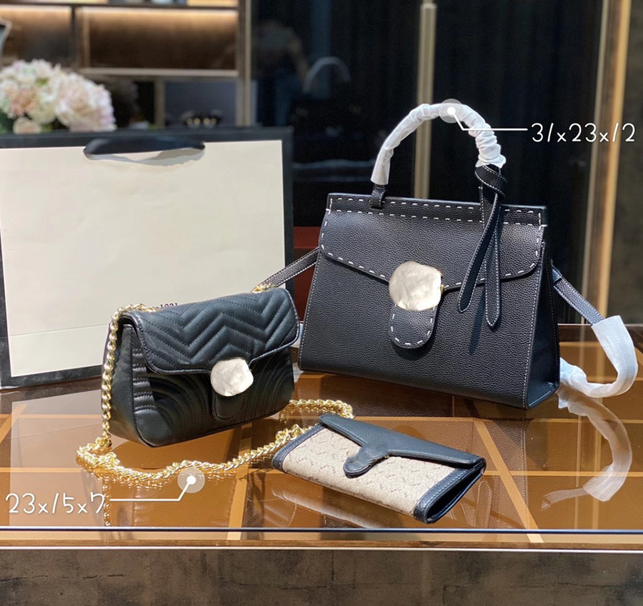 

Designer Fashion woman Shoulder Bags Three-piece Totes Handbag Genuine Leather Classic pattern Design Super Large Capacity High Quality Gifts by brand 01, #1