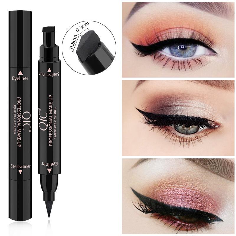 

Eyeliner Makeup Stamps Seal Pen Stamp Pencil Waterproof Quick Dry 2 In1 Liquid PencilEyeliner