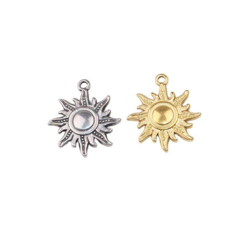 

Charms 5pcs 20mm Wholesell Stainless Steel High Quality Sun Pendant DIY Necklace Earrings Bracelets Unfading 2 ColorsCharms