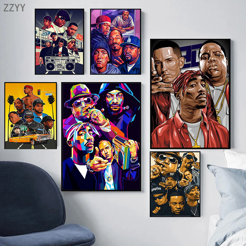 

2PAC Tupac Rapper Cancas Painting Hip Hop Singer Poster and Print Popular Singer Star Wall Art Pictures for Room Home Decoration