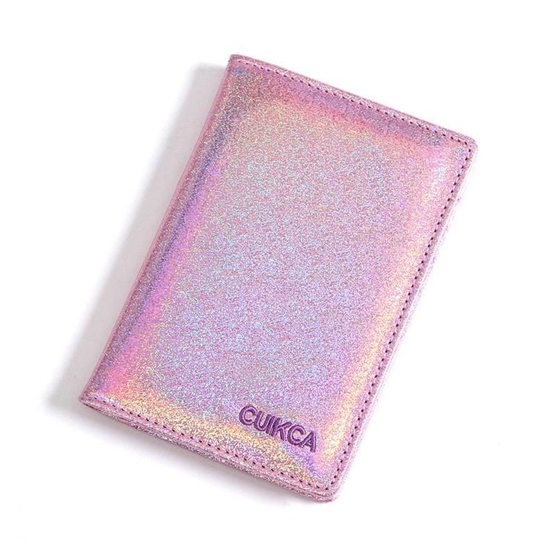 

Card Holders Fashion Women Men Passport Cover Pu Leather Laser Style Travel ID Holder Packet Wallet Purse Bags PouchCard, Black