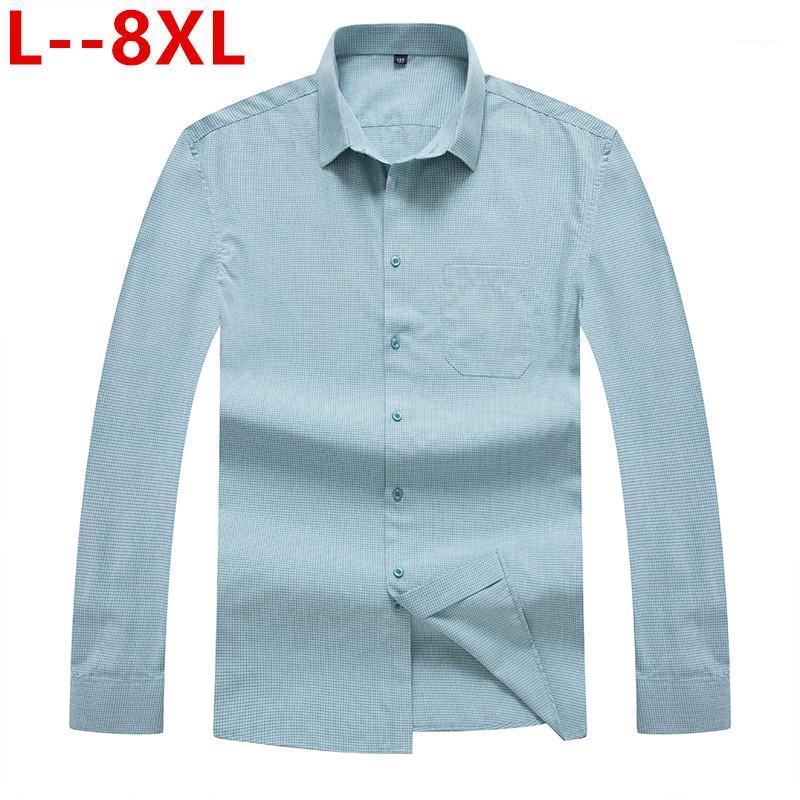 

Autumn 8XL Spring 6XL Quality Flannel Plaid Red Checkered Shirt Men Long Sleeve Chemise Homme Cotton Dress Shirts Men's Casual