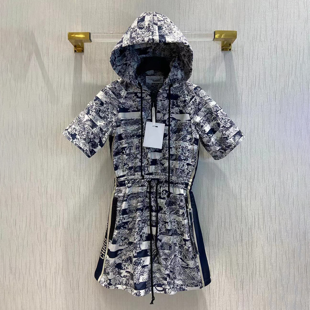

Womens Casual Dresses 2022 Summer Ladies Designer Dress Animal Printed Hooded Above Knee Aline Dress Luxury Brand Asian Size S-L for Slim Lady, As photo