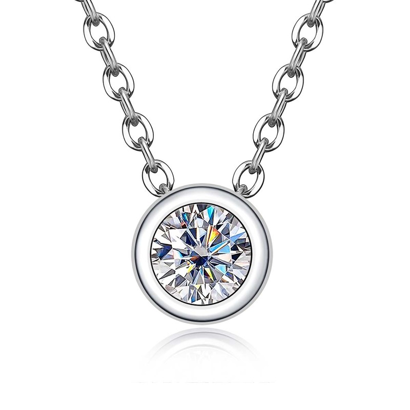 AnuJewel 4mm 0 3ct D Color Round Brilliant Cutting 18K Gold Plated 45cm 925 Sterling Silver Necklaces Wholesale 220722