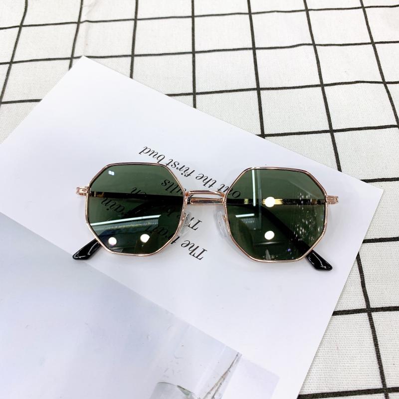 

Sunglasses Men Vintage Octagon Metal For Women Polygon Goggle Sun Glasses Ladies Gafas De SolSunglassesSunglasses