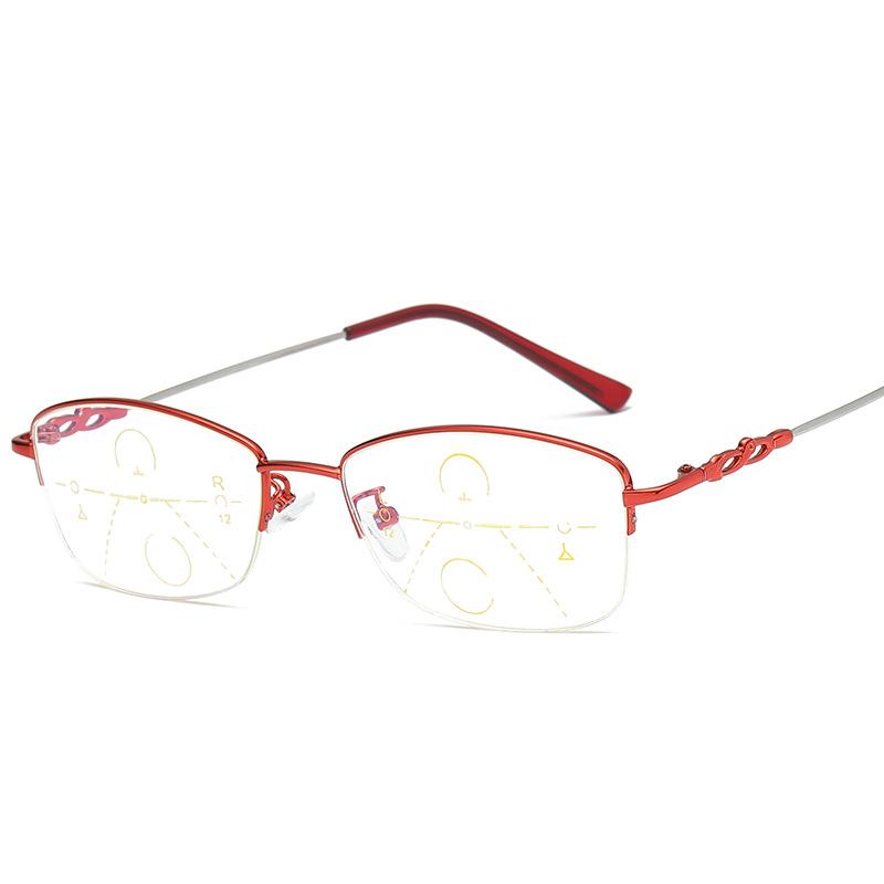 

Sunglasses Reading Glasses Women Half-rim Ultralight Superthin Progressive Multifocus Smart Zoom Dual-use Red 1 1.5 2 2.5 3 TO 4Sunglasses