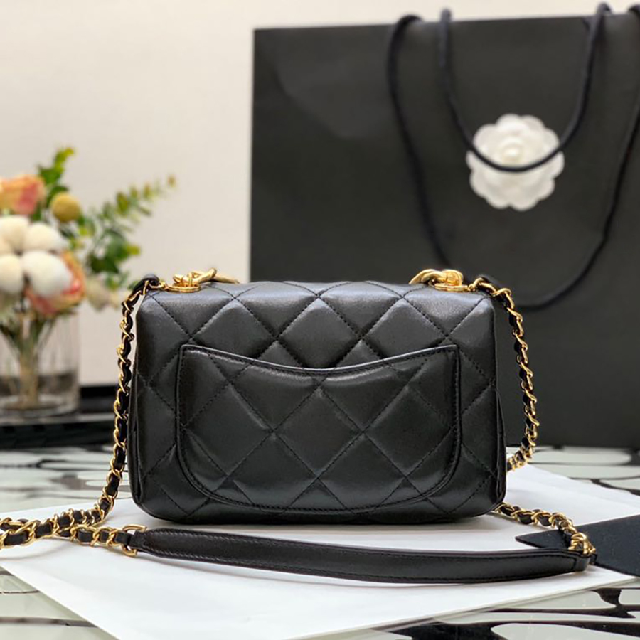 

10A Mirror quality Diamond Lattice 21CM Designer Cross Body Bags Women Sheepskin Flap Bag Luxuries Designers Thick Chain Bags With Box C079