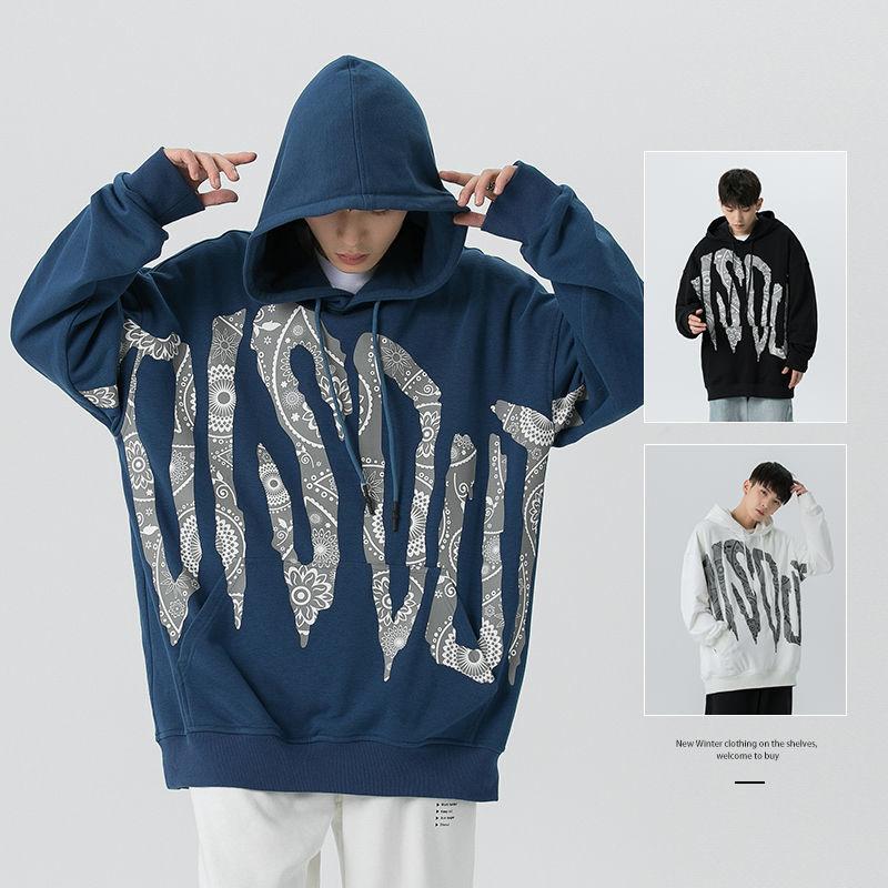 

Men's Hoodies & Sweatshirts Hoodie Mens Clothing Printed Pullover Long Sleeve Tidal Current Spring And Autumn Streetwear The Listing, Black