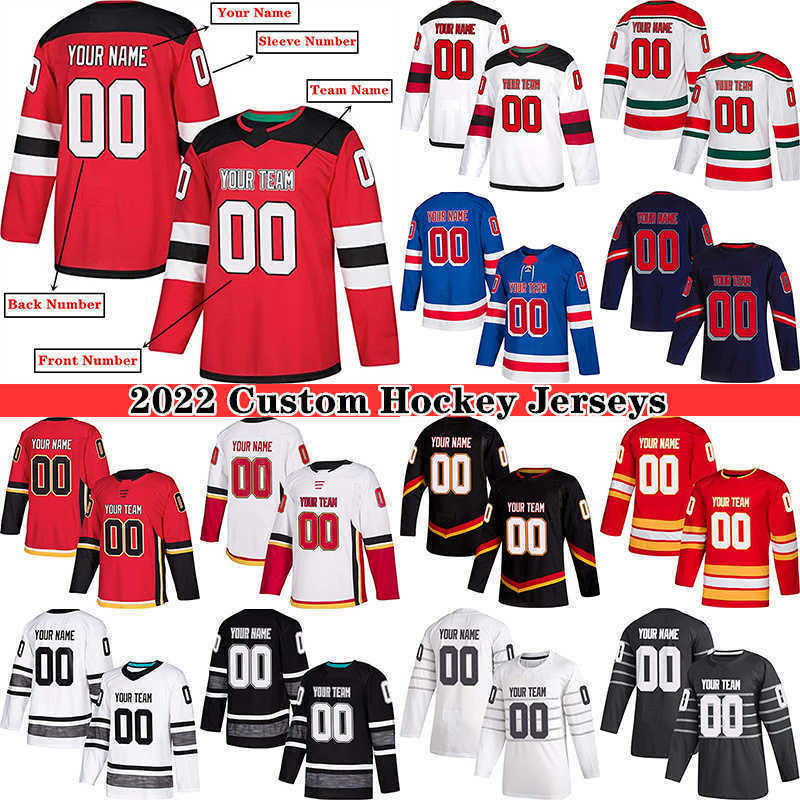 

2022 Custom Hockey Jersey for Men Women Youth S-5XL Authentic Embroidered Name & Numbers - Design Your Own hockey, Blue