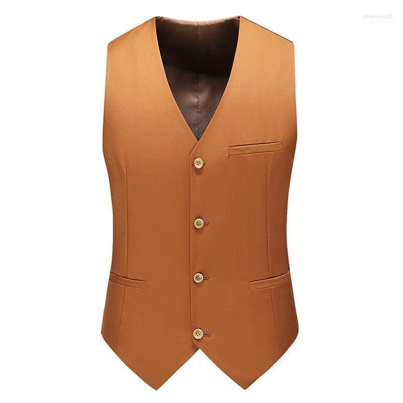 

Men's Vests MOGU 15 Color Business Casual Slim Fit Vest Fashion Solid Single Breasted Big Size 5XL Stra22, Red