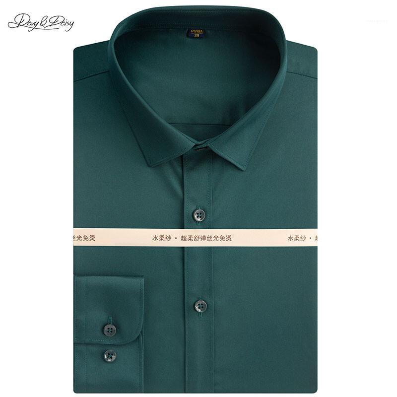 

Men Shirt Long Sleeve Soft Spring Luxury Business Casual Wedding Party Clothing Silk Material No-Iron DA437 Men' Shirts, Sr1609