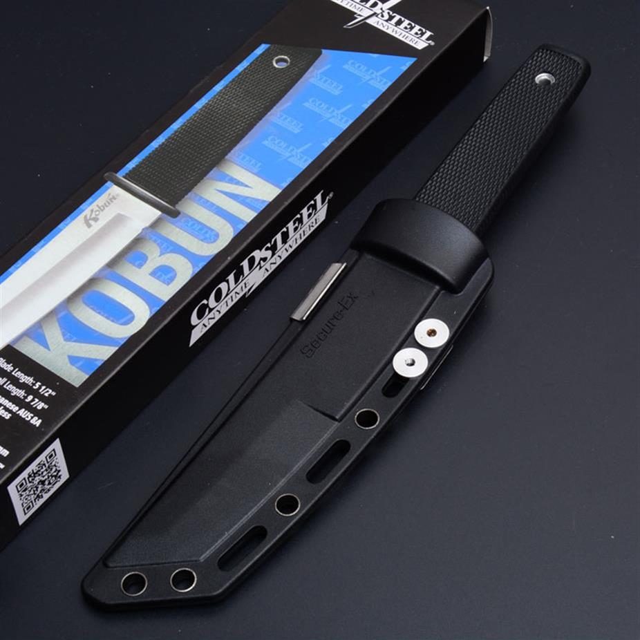 

New Arrival Cold Steel 17T KOBUN Survival Stright knife Tanto Point Satin Blade Utility Fixed Blade Knies Hunting Tools shippi2008284R
