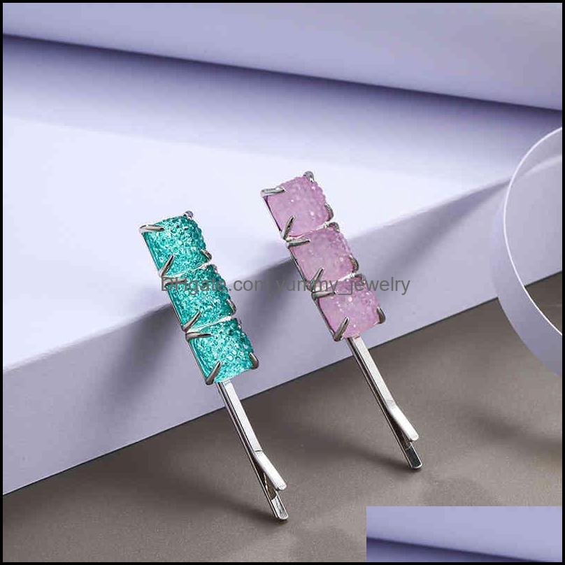 

Hair Clips Barrettes Jewelry New Hairpin Smoothie Diamond Candy Side Clip Simple Headdress Womens Sweet Accessories Drop Delivery 2021 Utu