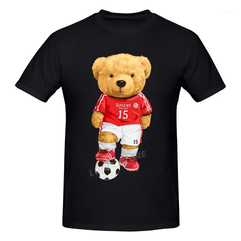 

Men' T-Shirts Cute Teddy Bear In Soccer Player T Shirts Harajuku Short Sleeve T-shirt Graphics Tshirt Brands Tee TopsMen, Black