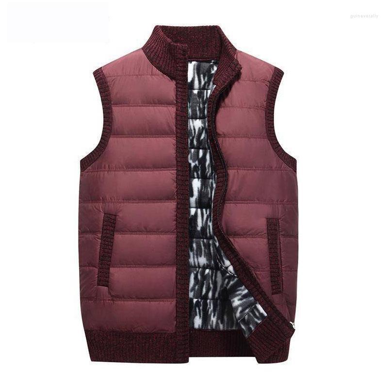 

Men's Vests Vest Homme For Men Velvet Waistcoat Clothing Thickened Clothes Mens Comfort Zipper 2022 Winter Guin22, Black