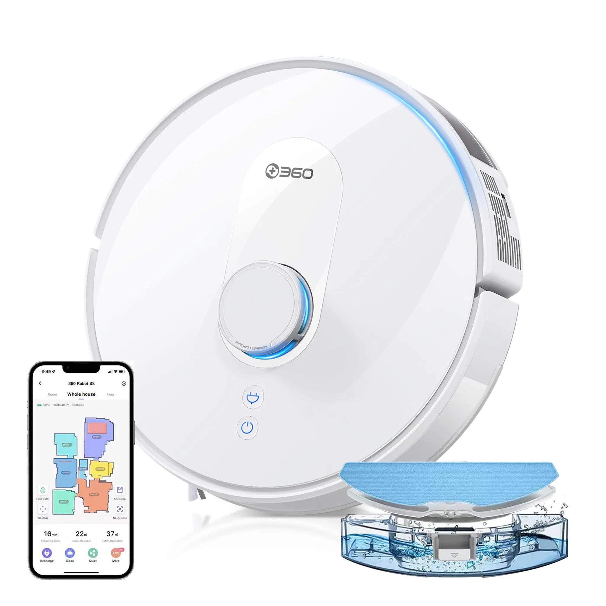 

Global version 360 Robot Vacuum Cleaner S8 LIDAR SLAM 2700Pa Mop 360ml Dustbin 320ml 3-Level Water Tank Multifloor Map Management Edge Cleaning