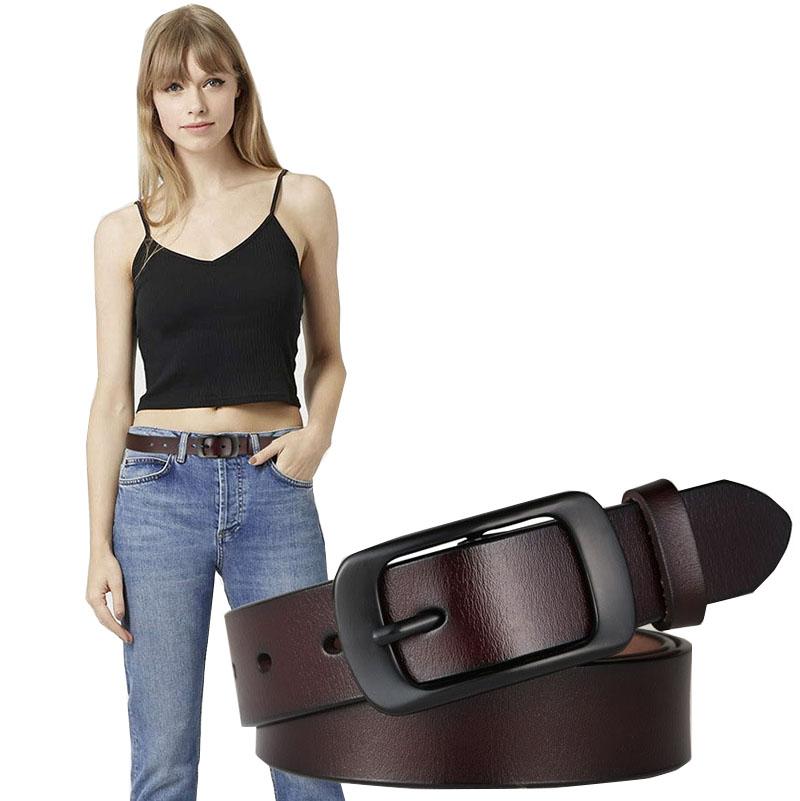 

Belts High Quality Female Belt Cowskin Pin Buckle 100% Genuine Leather For Women Design Fashion, Black