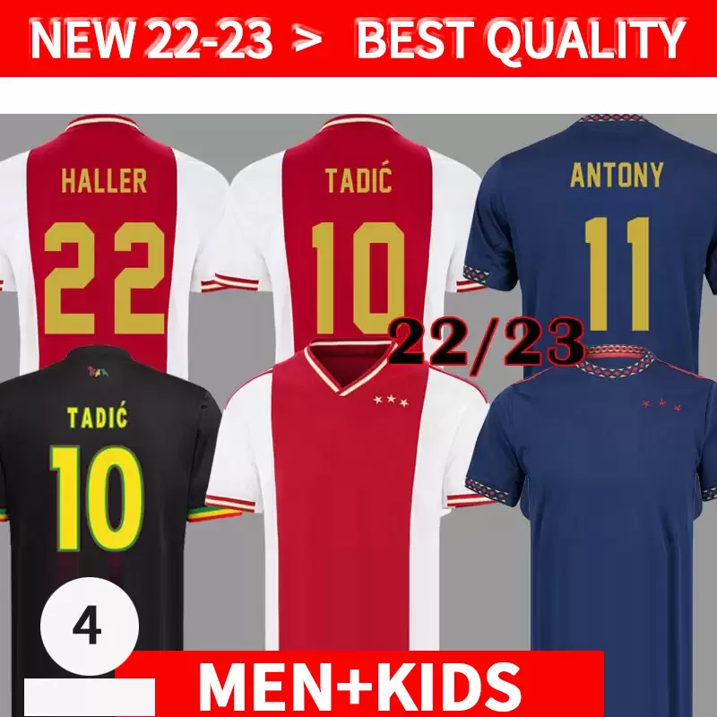 

21 22 23 Bob Marley Soccer Jerseys player version TADIC football shirts BERGHUIS HALLER Third black Kit BLIND KLAASSEN GRAVENBERCH 2022 2023 men kids sets uniform, 2223 home